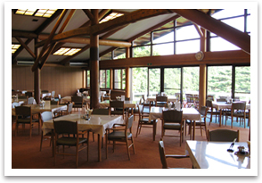 The Japanese style dining hall of Sasai course’s clubhouse.